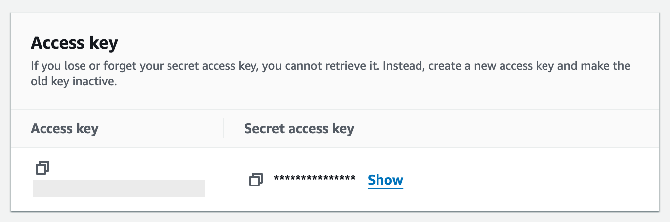 AWS create access keys