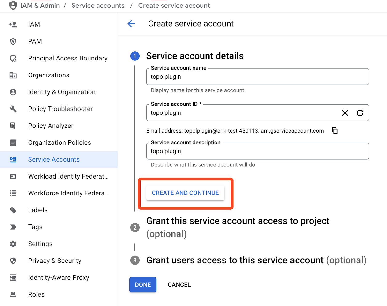 Service accounts Service accounts