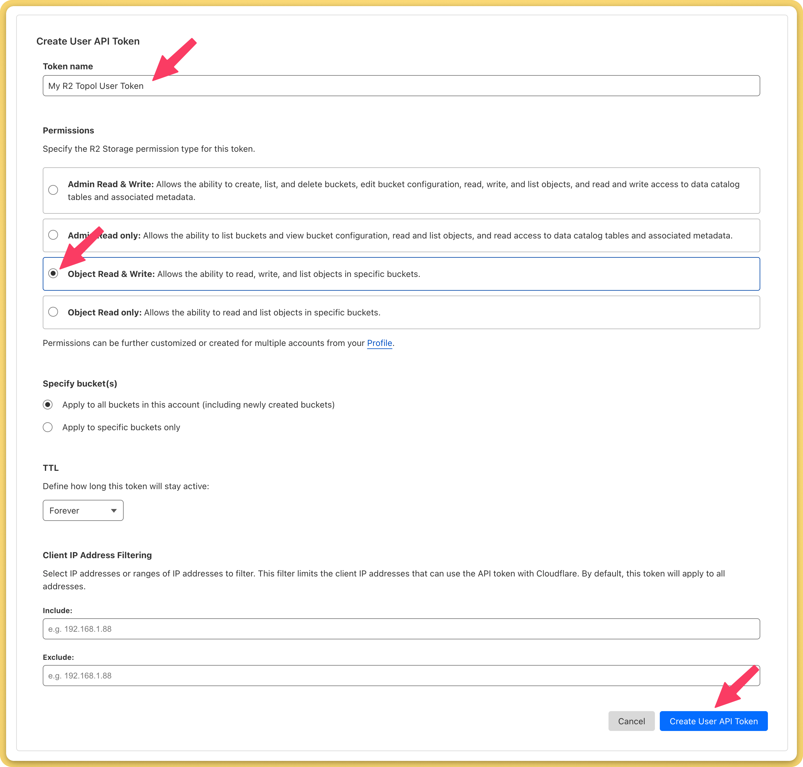 Token permissions